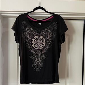 Harley-Davidson Black and Pink Graphic Tee